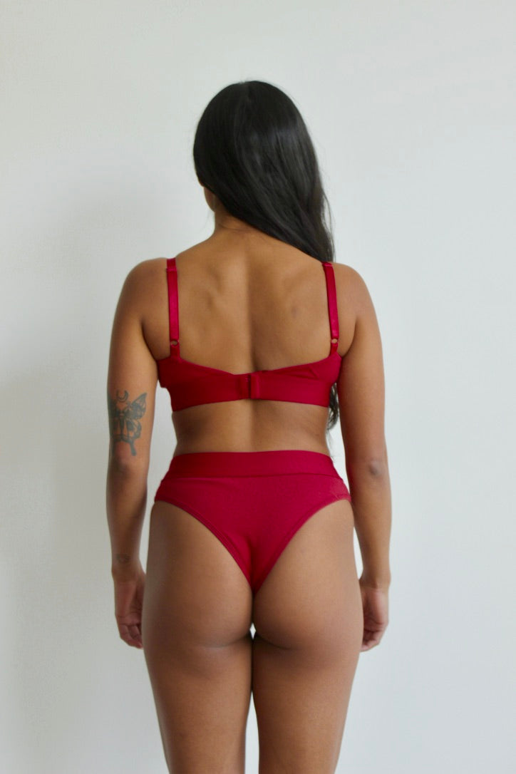 Brazilian high waist briefs Dark Red