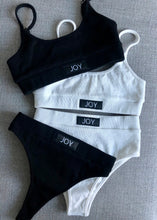 Load image into Gallery viewer, Soft Adjustable Ribbed Cotton Bralette - Black JOY Underwear