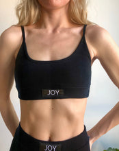 Load image into Gallery viewer, Soft Adjustable Ribbed Cotton Bralette - Black JOY Underwear